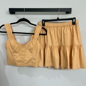 Abercrombie & Fitch Matching Set Poplin Volume Mini Skirt & Tank